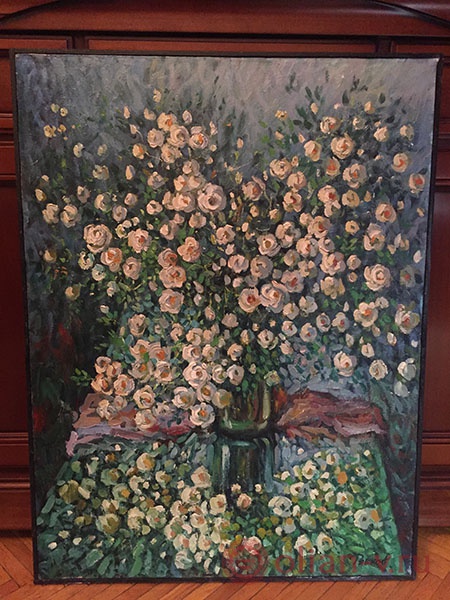 Картина холст, масло "Чайные розы"